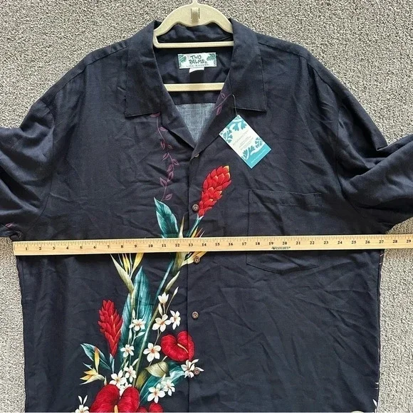 Two Palms Aloha Hawaiian Floral Rayon Shirt 2XL - Picture 7 of 9